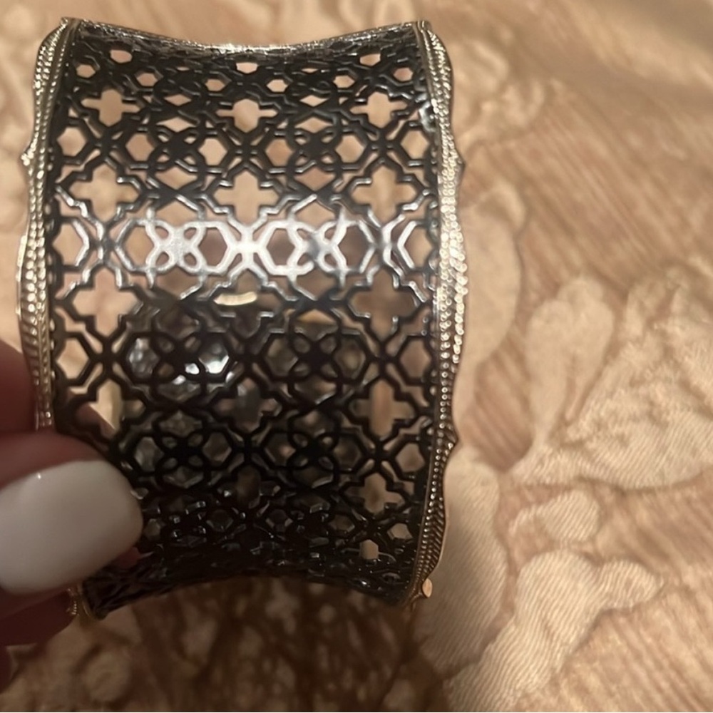 Kendra Scott Candice Gold Cuff Bracelet in Silver Filigree Mix - Picture 4 of 5